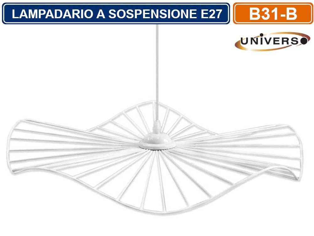 LAMPADARIO DA SOFFITTO A SOSPENSIONE PENDENTE FORMA ROTONDATRAFORATO CON ATTACCO E27 FINITURA BIANCO NERO - COLORE: NERO-2