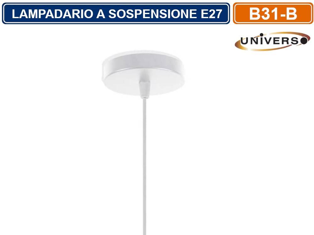 LAMPADARIO DA SOFFITTO A SOSPENSIONE PENDENTE FORMA ROTONDATRAFORATO CON ATTACCO E27 FINITURA BIANCO NERO - COLORE: NERO-3