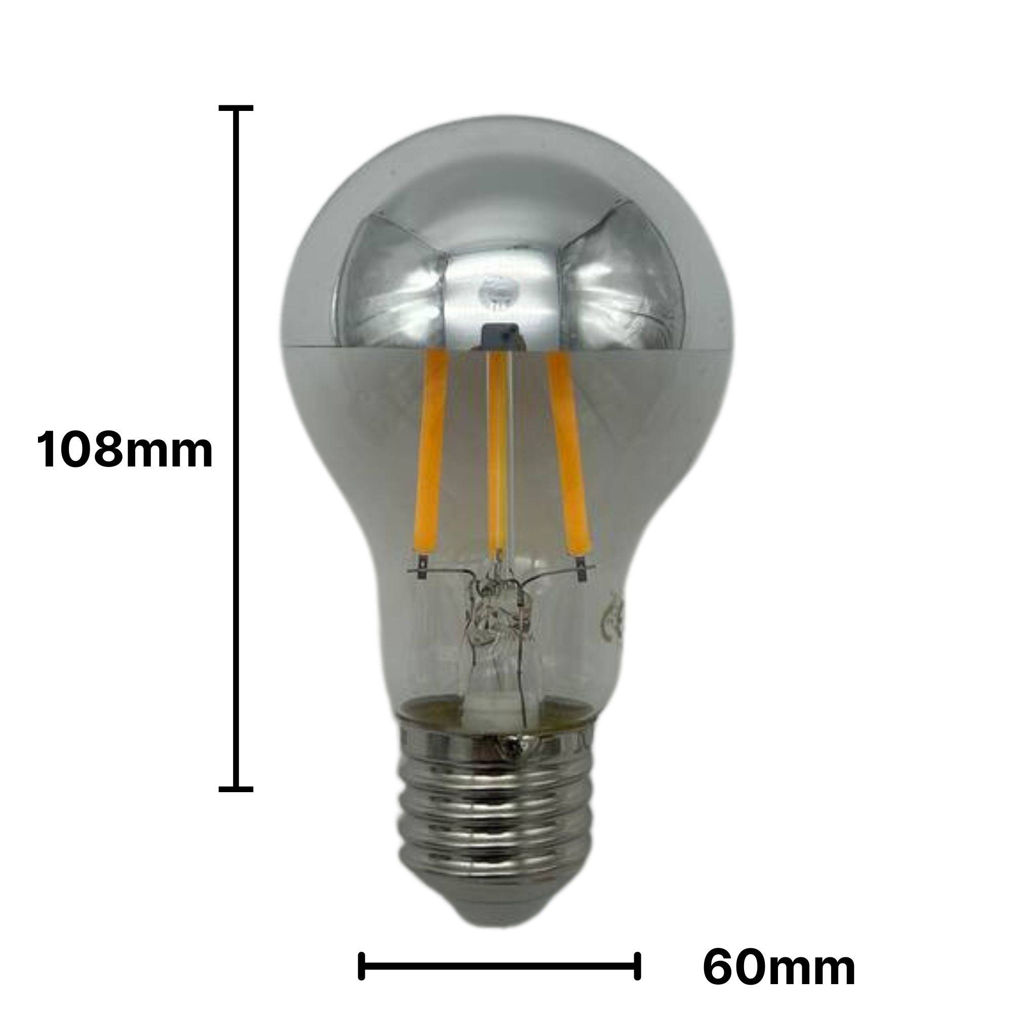 LED DL FIL GOCCIA CUP ARGENTO 9W E27 2700K HALF SILVER DIM-1