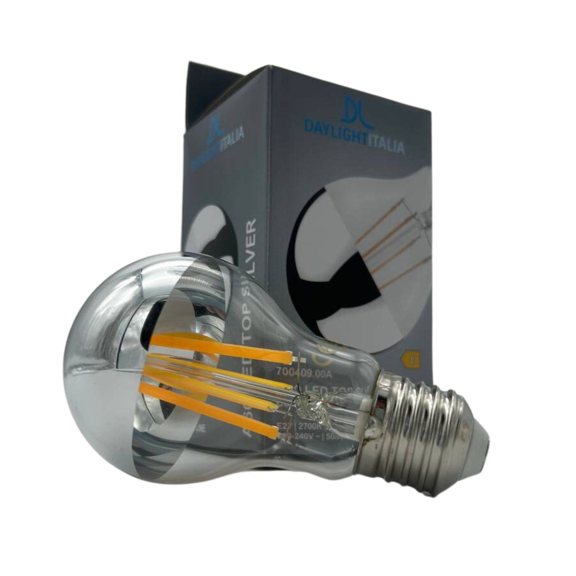 LED DL FIL GOCCIA CUP ARGENTO 9W E27 2700K HALF SILVER DIM-2