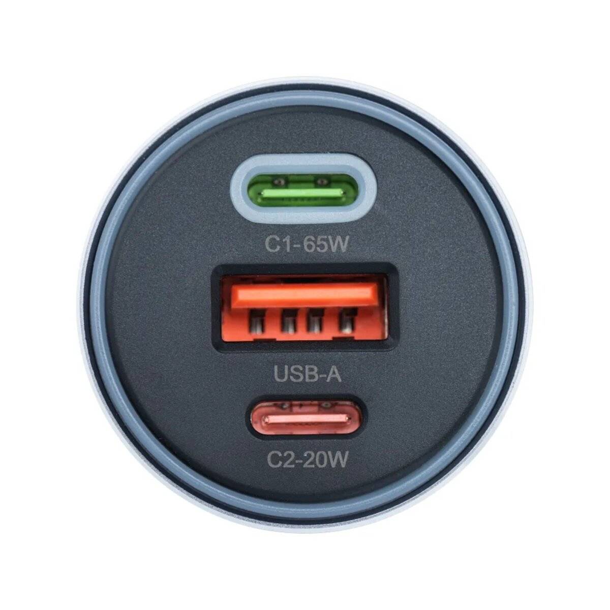 Caricabatteria da auto F-ENERGY in alluminio 2 x Tipo C + USB A PD QC4.0 SFC2.0 3A 85W in grigio-3
