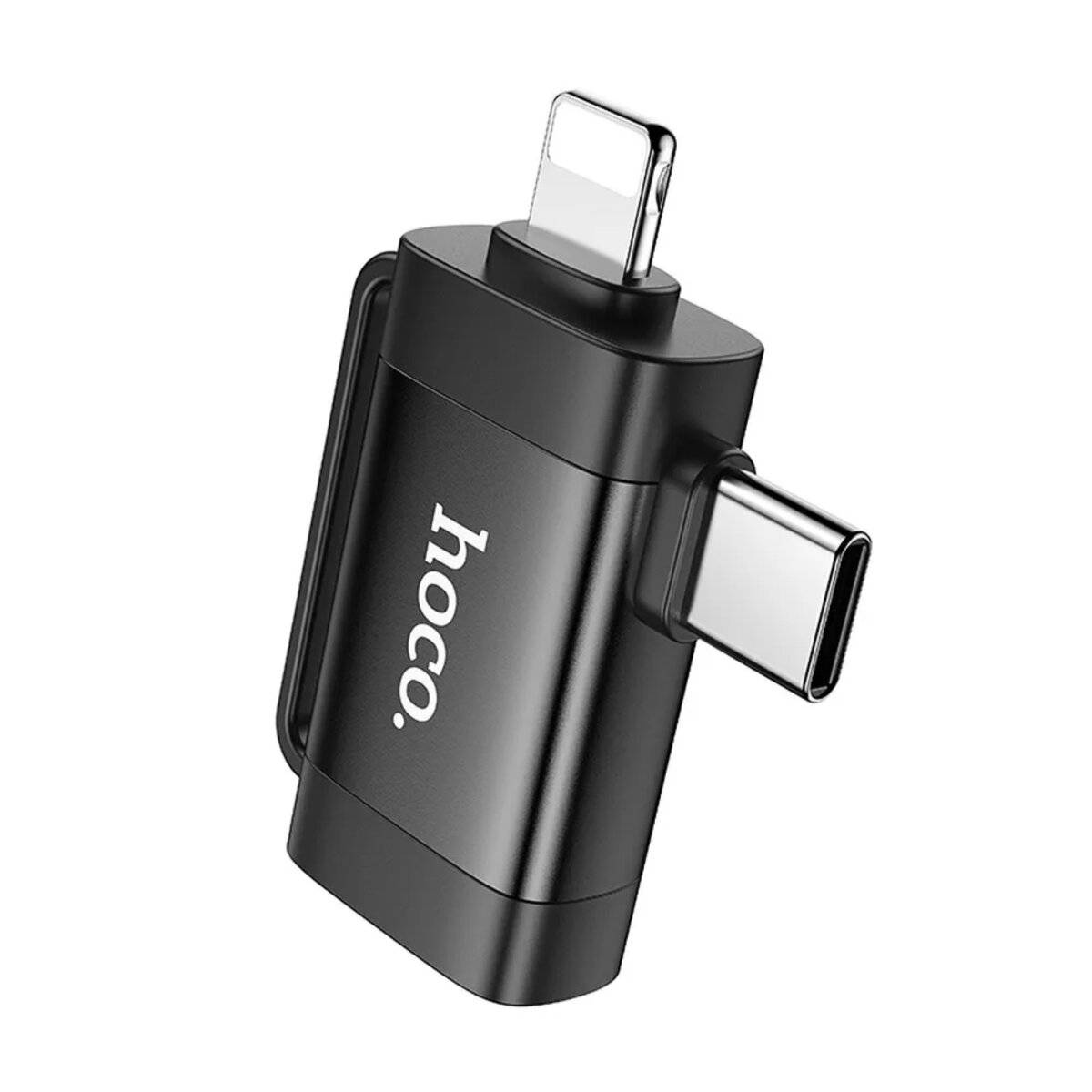 Adattatore OTG 2in1 collegamento iPhone/da USB-C a USB-A in nero 480 Mbit/s nero-1