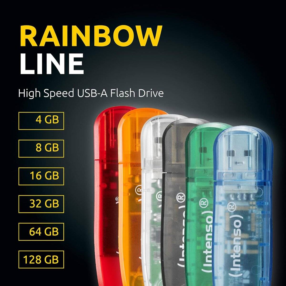 Chiavetta USB Intenso Rainbow Line Versatile dispositivo di archiviazione rimovibile Chiavetta dati USB 2.0 da 128 GB-1