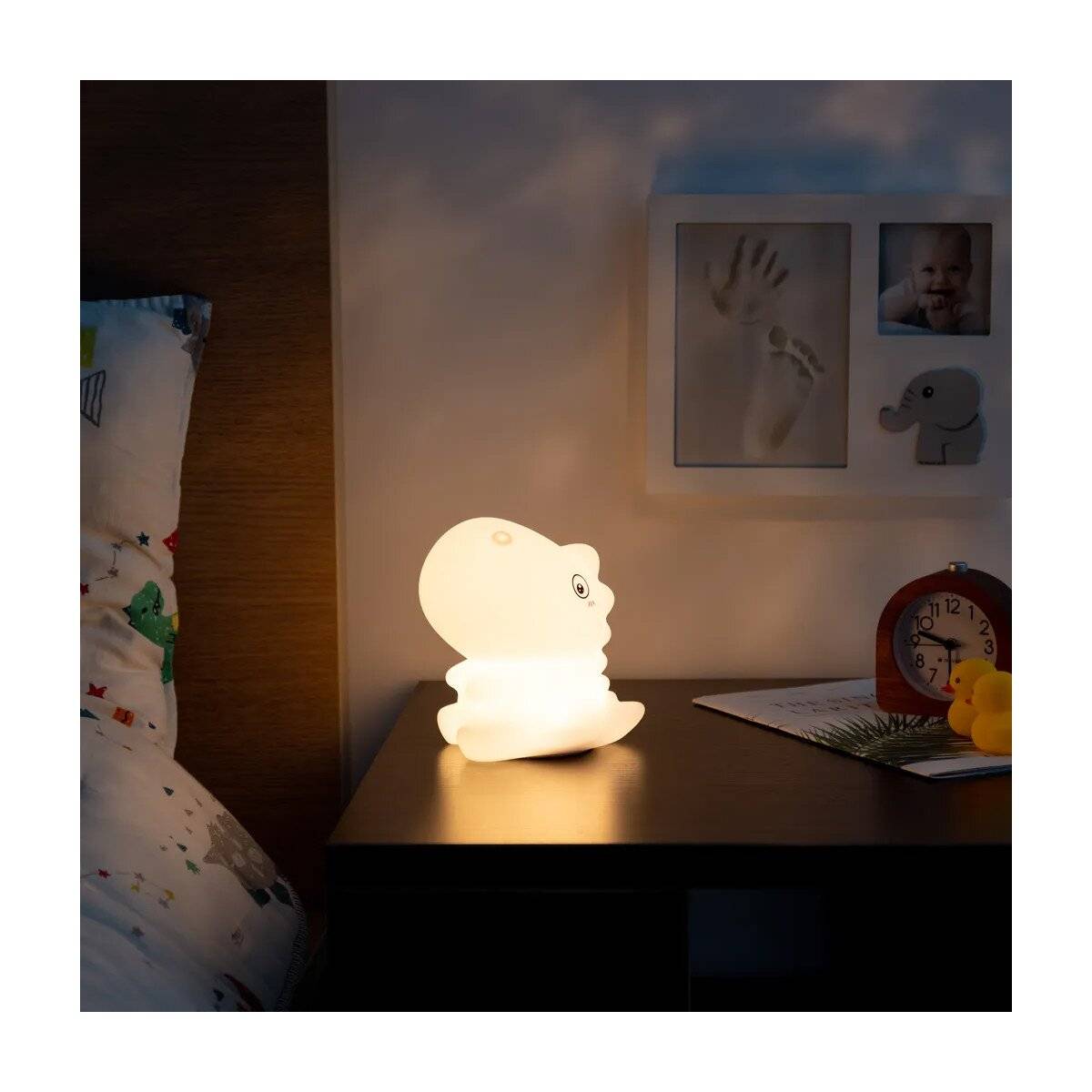 Elegante luce notturna con modalità di illuminazione versatili | Batteria ricaricabile | Cambio colore RGB | T Rex-2