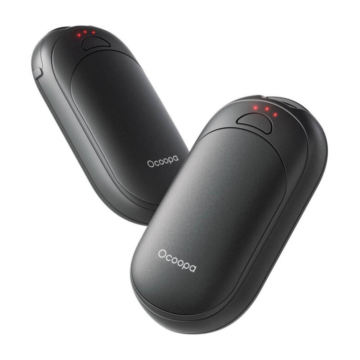 Scaldamani ricaricabili con cavo 2x2500 mAh, con 3 livelli di temperatura Nero-0