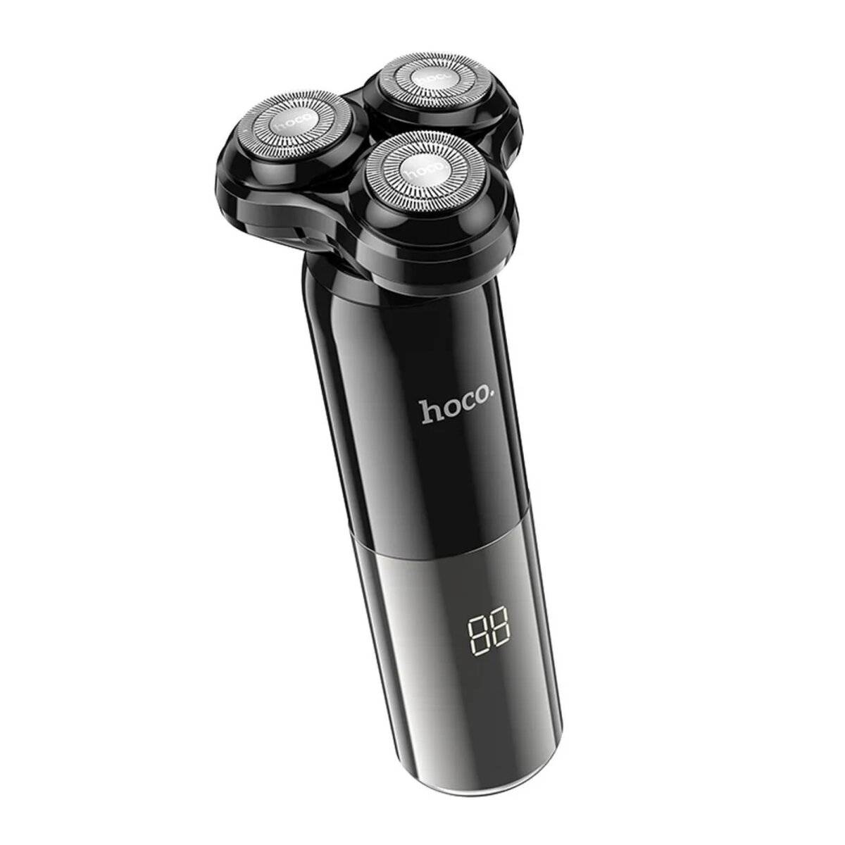 Rasoio a tre lame 600mAh con display digitale a LED IPX7 impermeabile nero-0