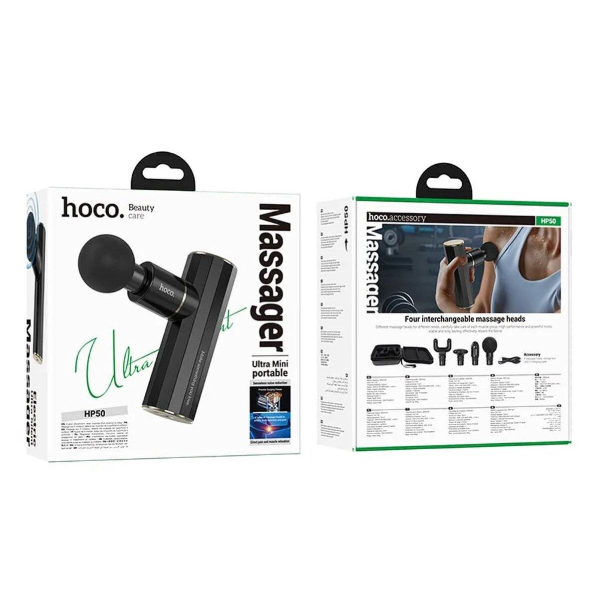 Mini massaggiatore elettrico 2000mAh con 4 livelli di velocità (da 1600 a 3200 giri/min) Nero-3