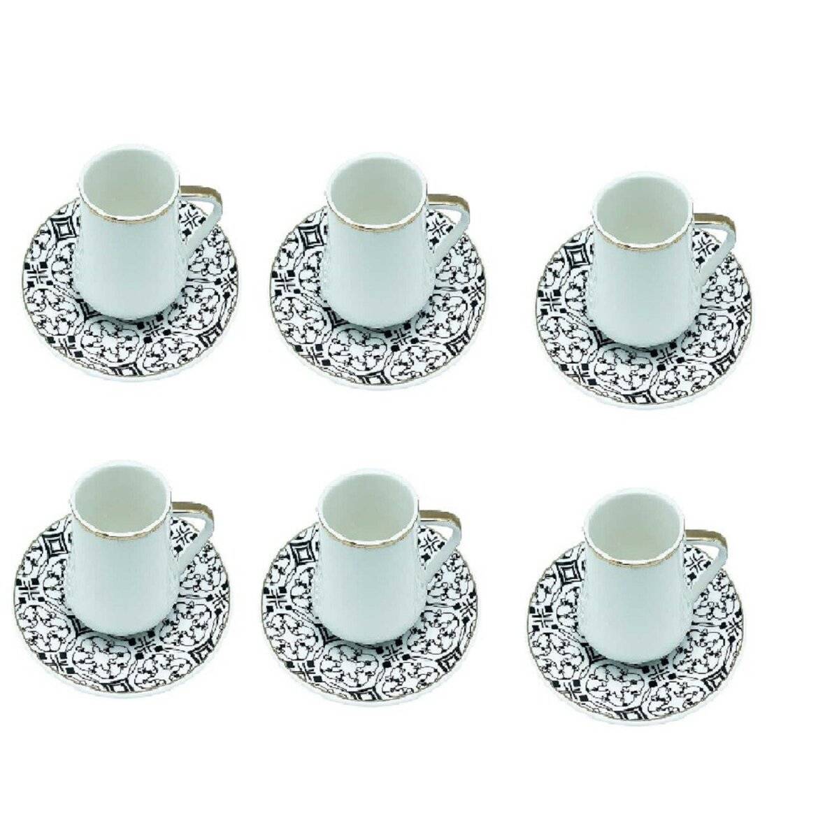 Pastore 12 pezzi Set Moka 90 ml – Servizio caffè per moka ed espresso bianco-0