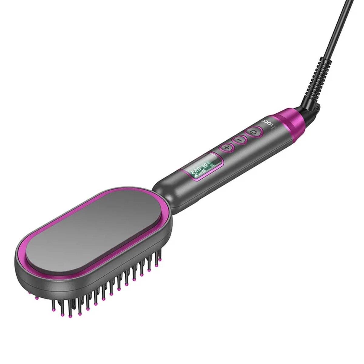 Piastra per capelli con pettine e display - piastra ergonomica con controllo della temperatura-2