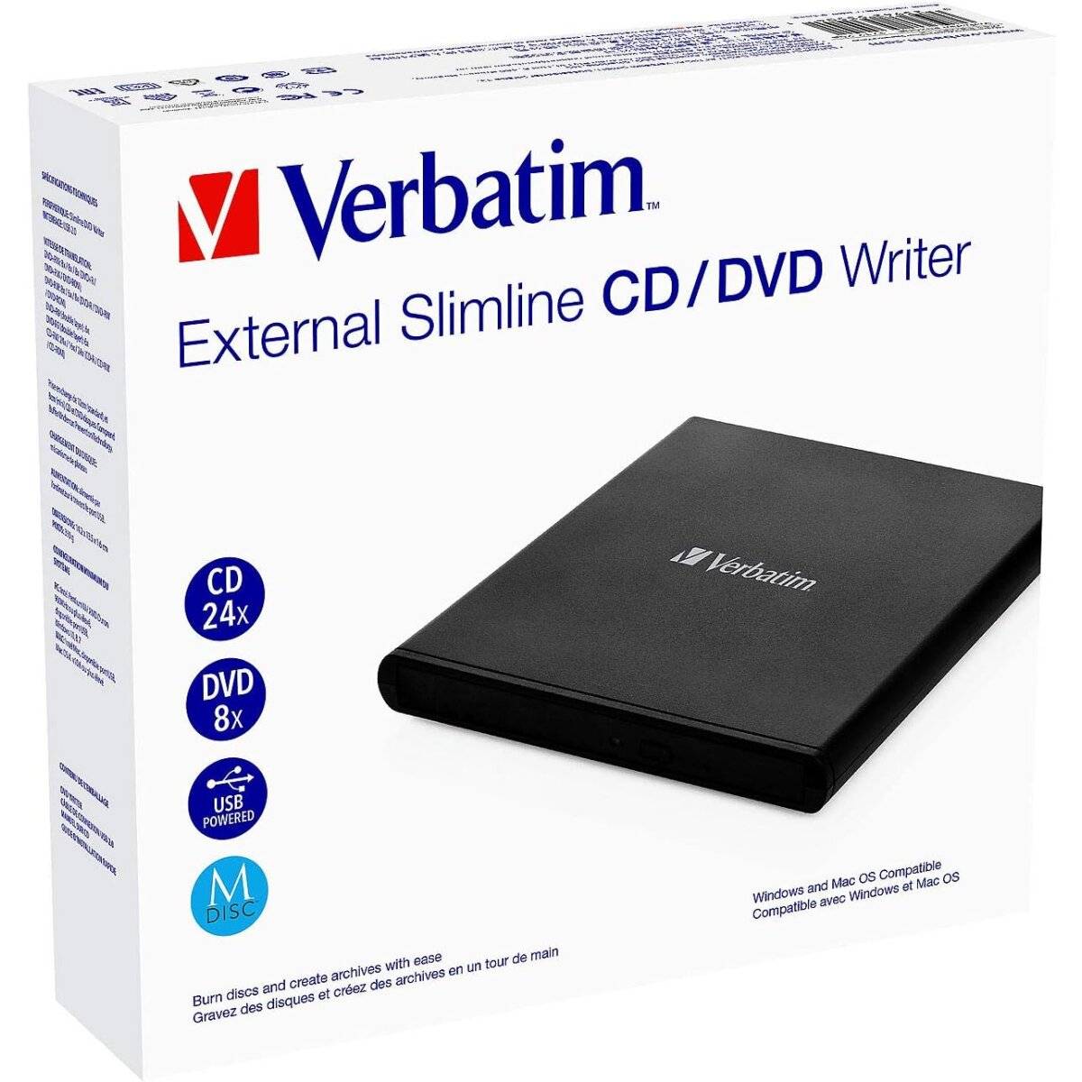 Registratore DVD USB esterno Verbatim Compatto e ideale per l'uso mobile-2