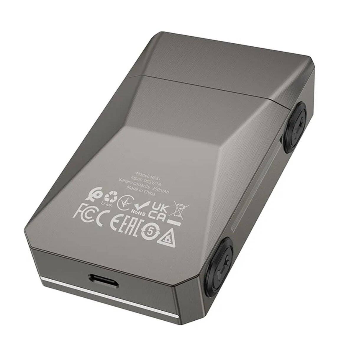 Rasoio elettrico a doppia lama 350 mAh, rasoio viso resistente all'acqua IPX7 grigio-1