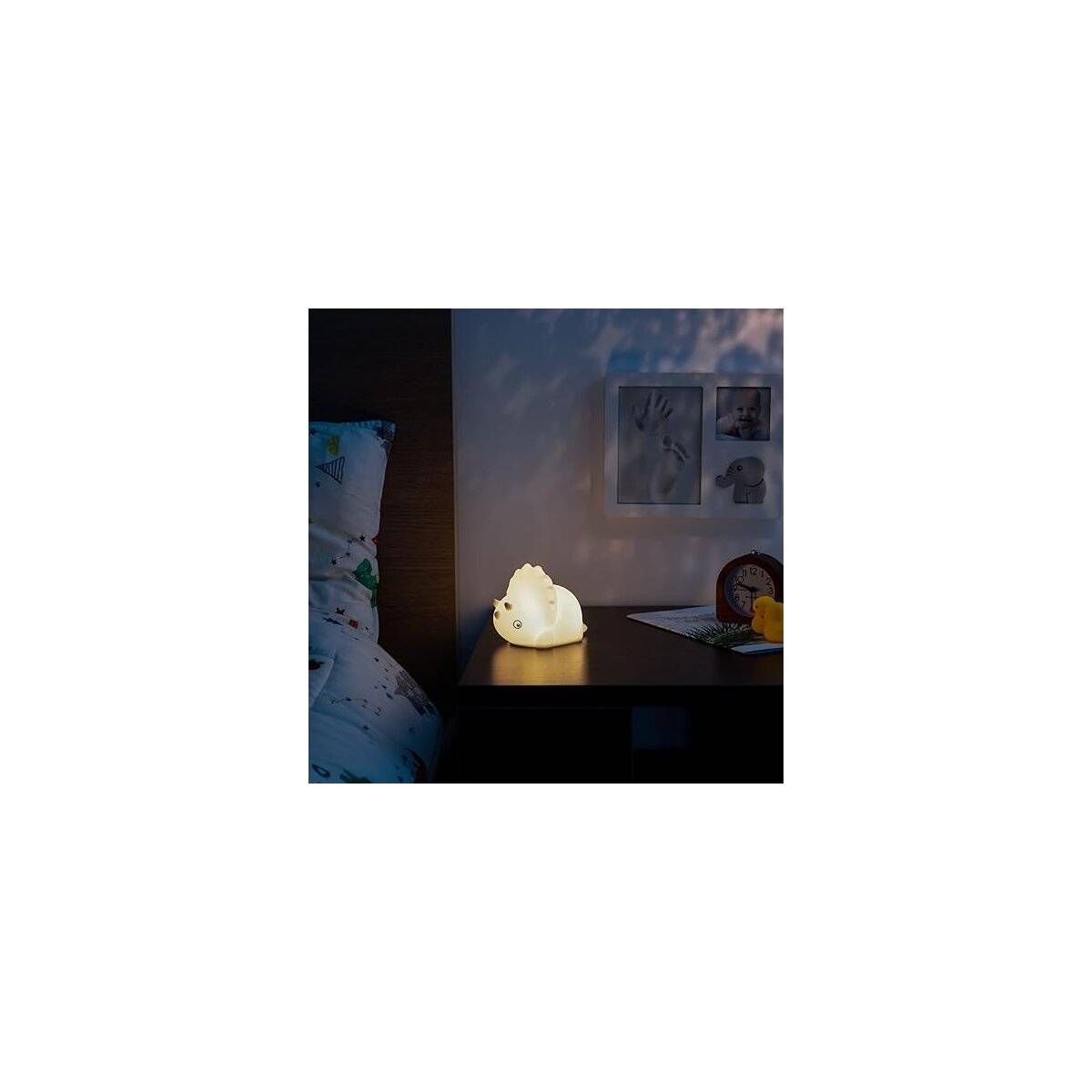Elegante luce notturna con modalità di illuminazione versatili | Batteria ricaricabile | Cambio colore RGB | Triceratopo-1