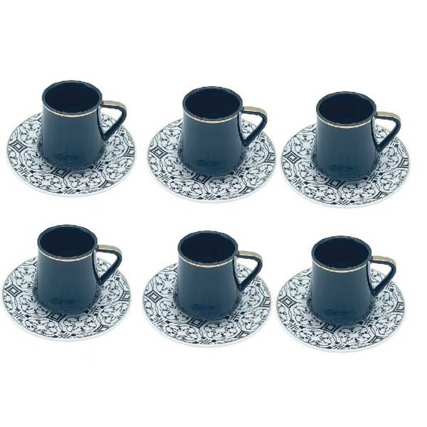 Pastore 12 pezzi Set Moka 90 ml – Servizio caffè per moka ed espresso nero