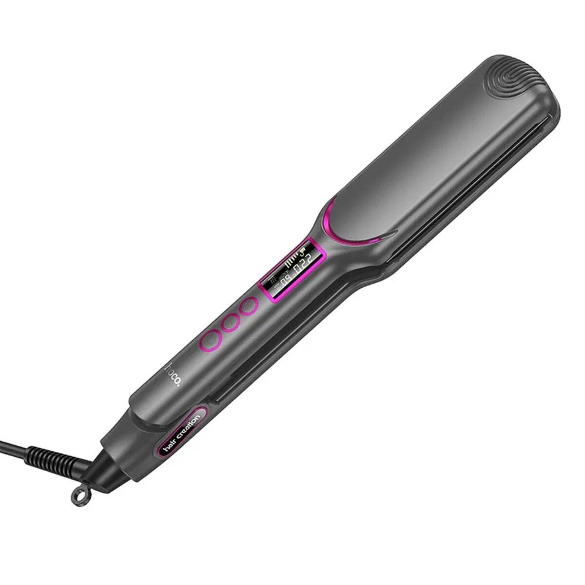 Piastra per capelli con display grigio 120°C - 220°C con spegnimento automatico-1