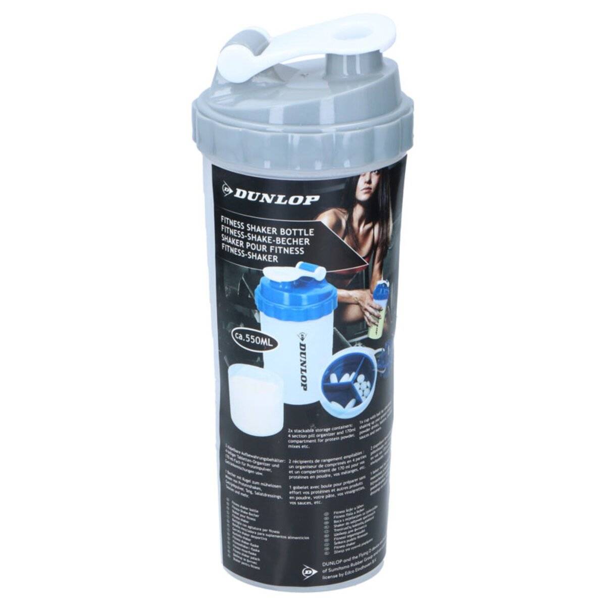Bottiglia shaker sportiva da 550 ml Il tuo compagno tutto in uno per il fitness e la vita di tutti i giorni Grigio-0