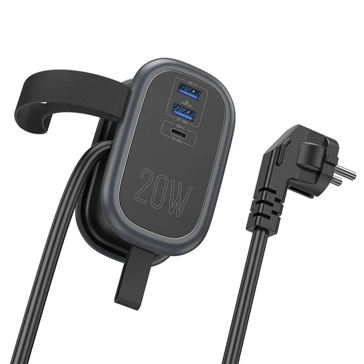 Distributore multifunzionale 1 presa + 2 x USB A+ Type C 4000W PD QC 3A 20W 1,1 m-2