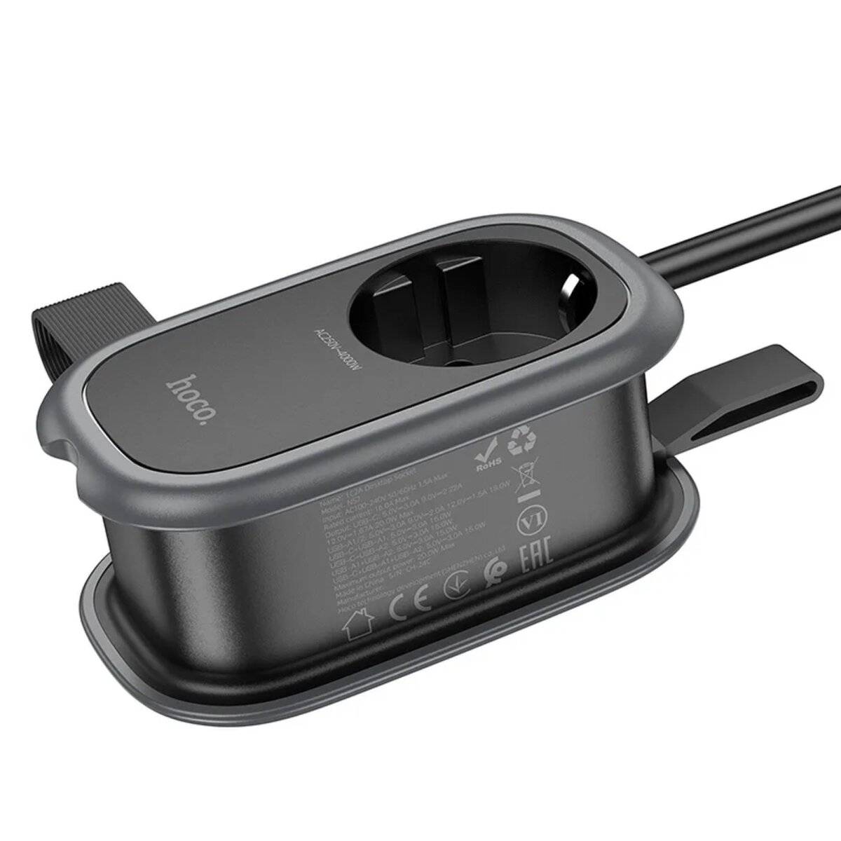 Distributore multifunzionale 1 presa + 2 x USB A+ Type C 4000W PD QC 3A 20W 1,1 m-3