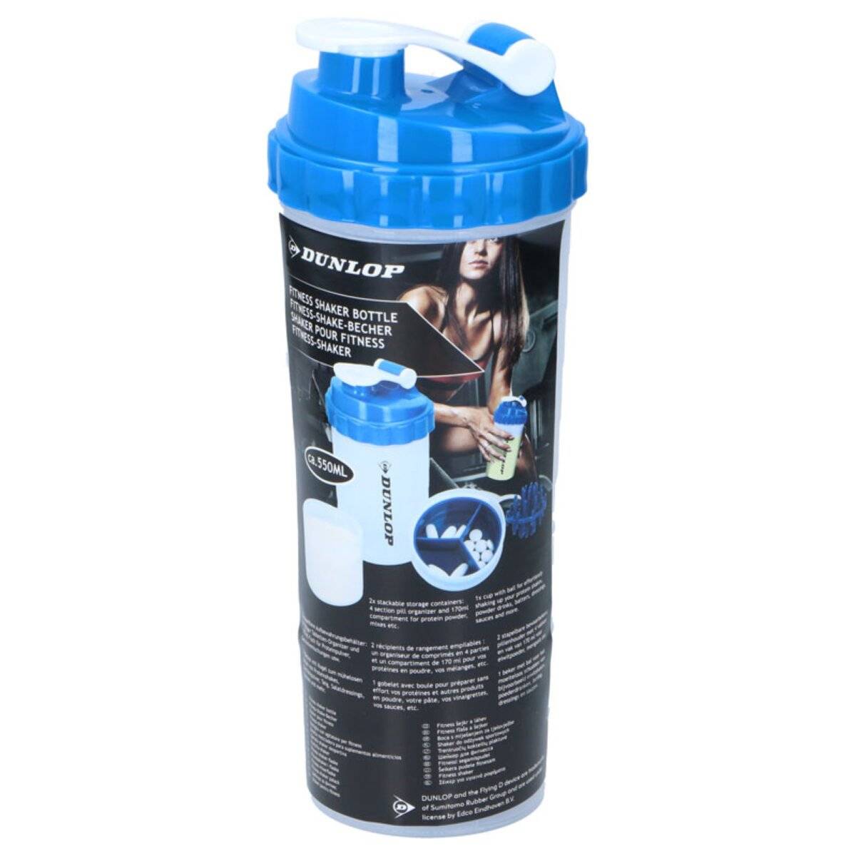 Bottiglia shaker sportiva da 550 ml Il tuo compagno tutto in uno per il fitness e la vita di tutti i giorni Blu-0