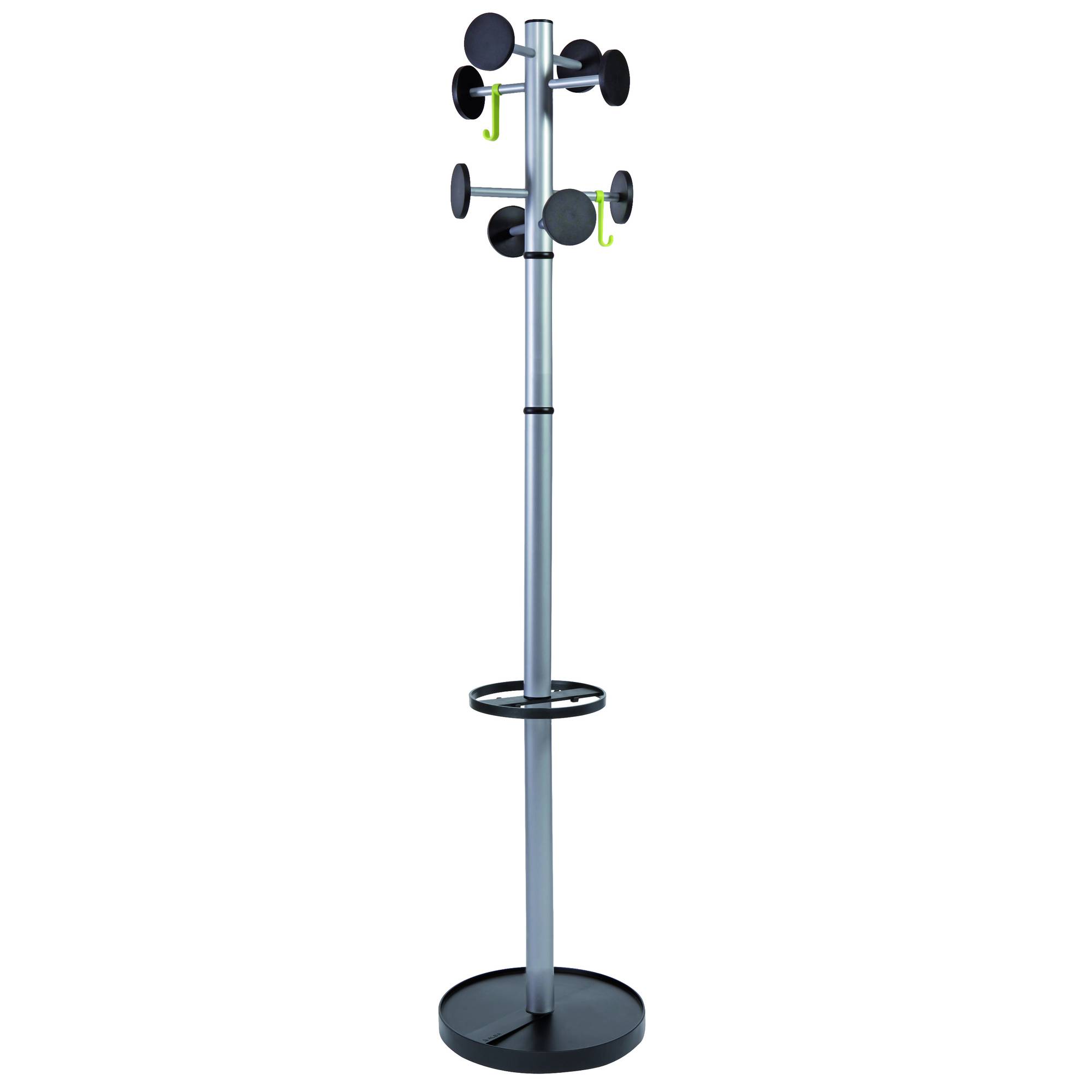 Appendiabiti da Terra con Portaombrelli Stan3 Alba - 8 Posti - 175 cm - PMSTAN3-N (Nero)-0