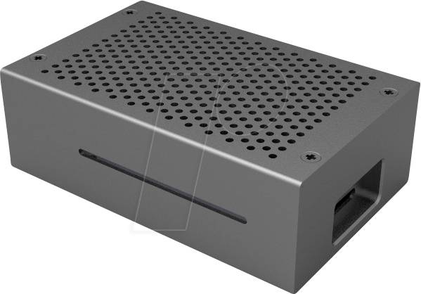 Joy-iT RB-ALUCASEP4+01B accessorio per scheda di sviluppo Custodia Nero (RASPBERRY PI 4B ALUMINIUM BODY - BLACK)-0