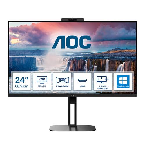 AOC V5 24V5CW/BK Monitor PC 60,5 cm (23.8") 1920 x 1080 Pixel Full HD LED Nero (24V5CW/BK)-0
