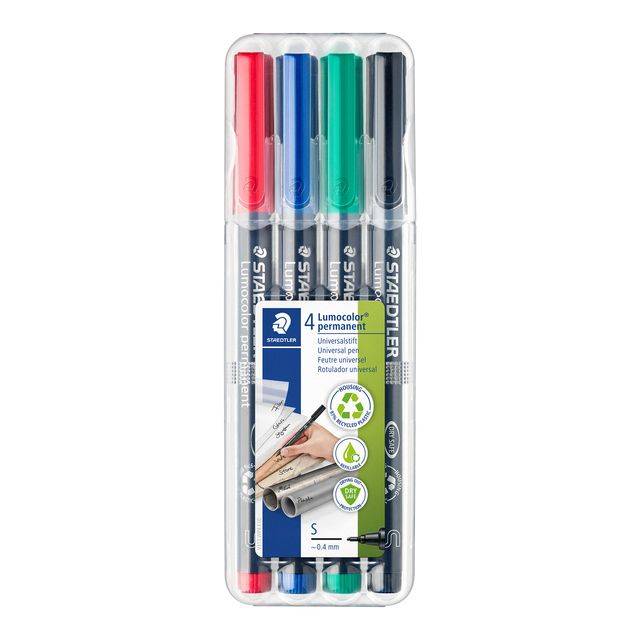 Staedtler Lumocolor 313 WP4 marcatore permanente Nero, Blu, Verde, Rosso 4 pz-8