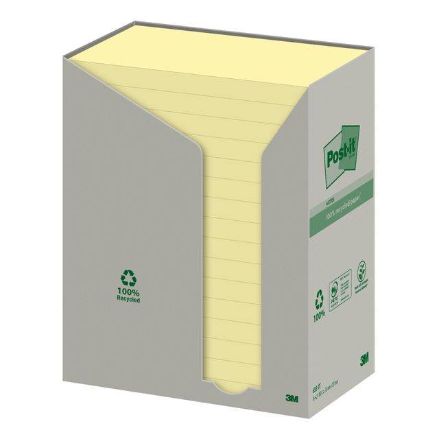 Post-itÃƒâEURšÃ‚Â® foglietti adesivi Recycl.Notes giallo 7,6x12,7 cm giallo-2