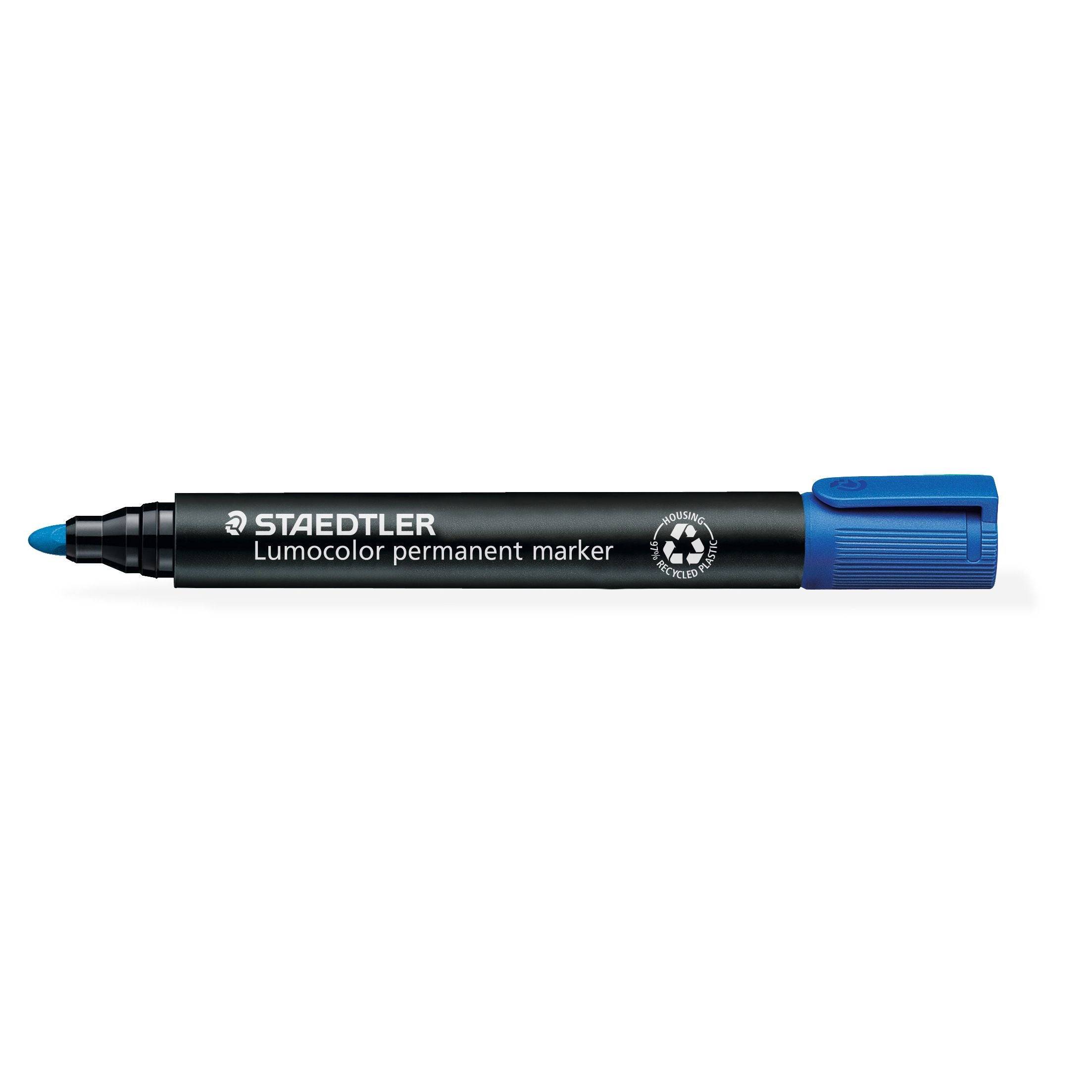 STAEDTLER Lumocolor Permanent-Marker 352, blau Strichstärke: ca. 2,0 mm, Rundspitze, wasserfest (352-3)-3