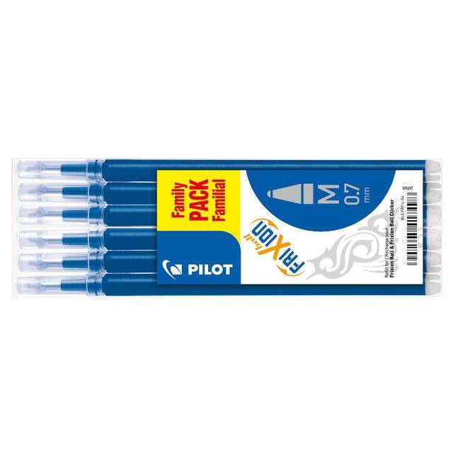 Refill sfera Pilot Frixion Ball e Clicker 0,7 mm blu Conf. 6 pezzi - 006643-0