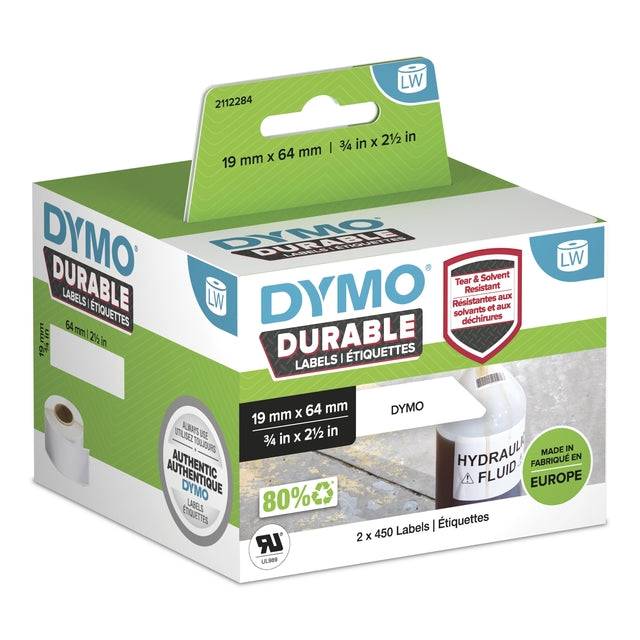DYMO 2112284 etichetta per stampante Bianco Etichetta per stampante autoadesiva (LW DURABLE BARCODE 3/4 X 2-1/2 - [19MM-3
