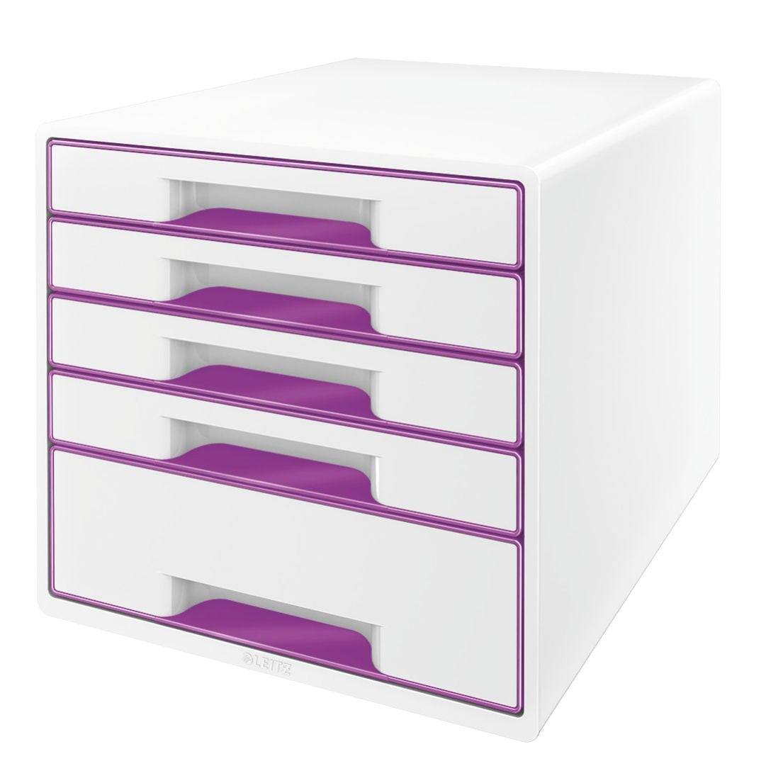 Leitz Wow Cube scatola per la conservazione di documenti Gomma Viola, Bianco-2