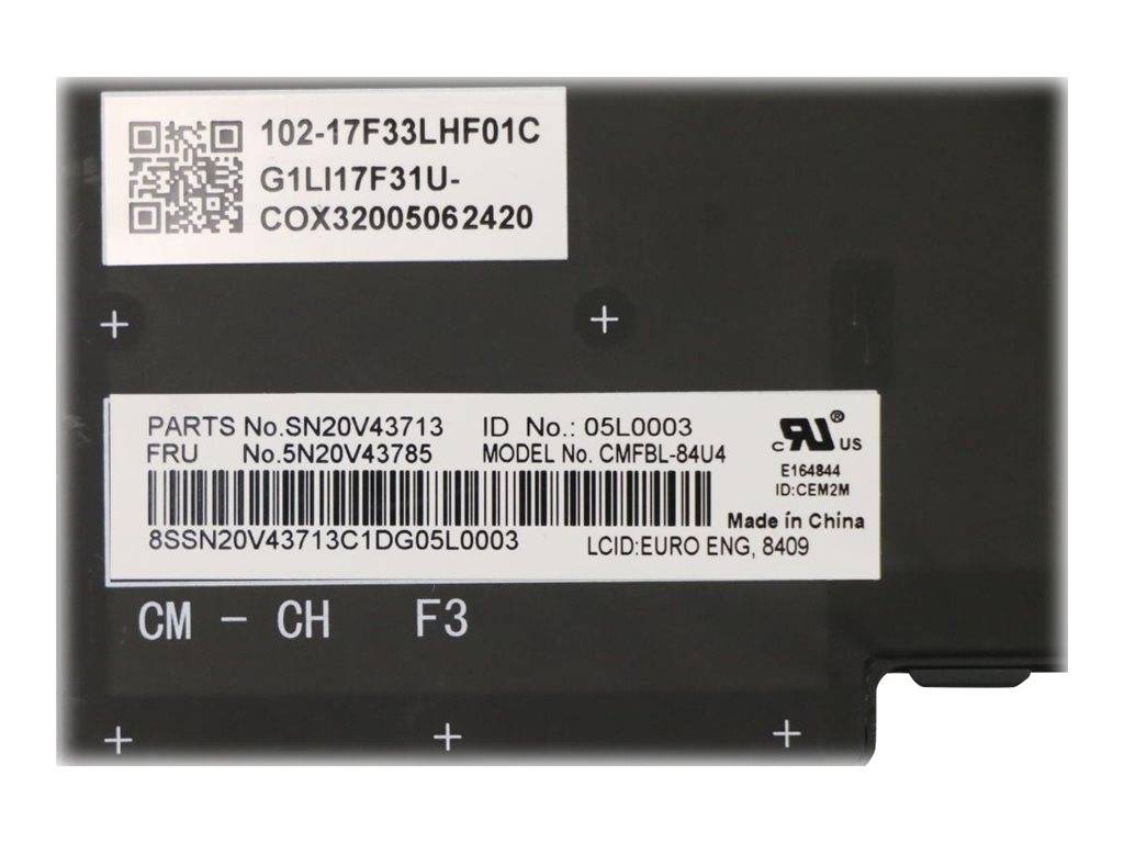 Lenovo 5N20V43785 ricambio per laptop Tastiera (Blk kybd Backlit EURO ENG [USI])-2