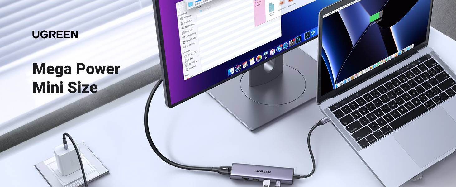 Ugreen 20956A hub di interfaccia USB tipo-C 5000 Mbit/s Argento (UGREEN USB-C 6-IN-1 CONVERTER)-1