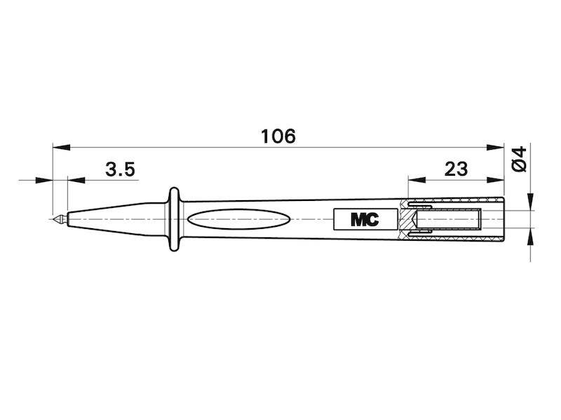 Puntali di prova da Ø 4 mm, punte in acciaio inox-1