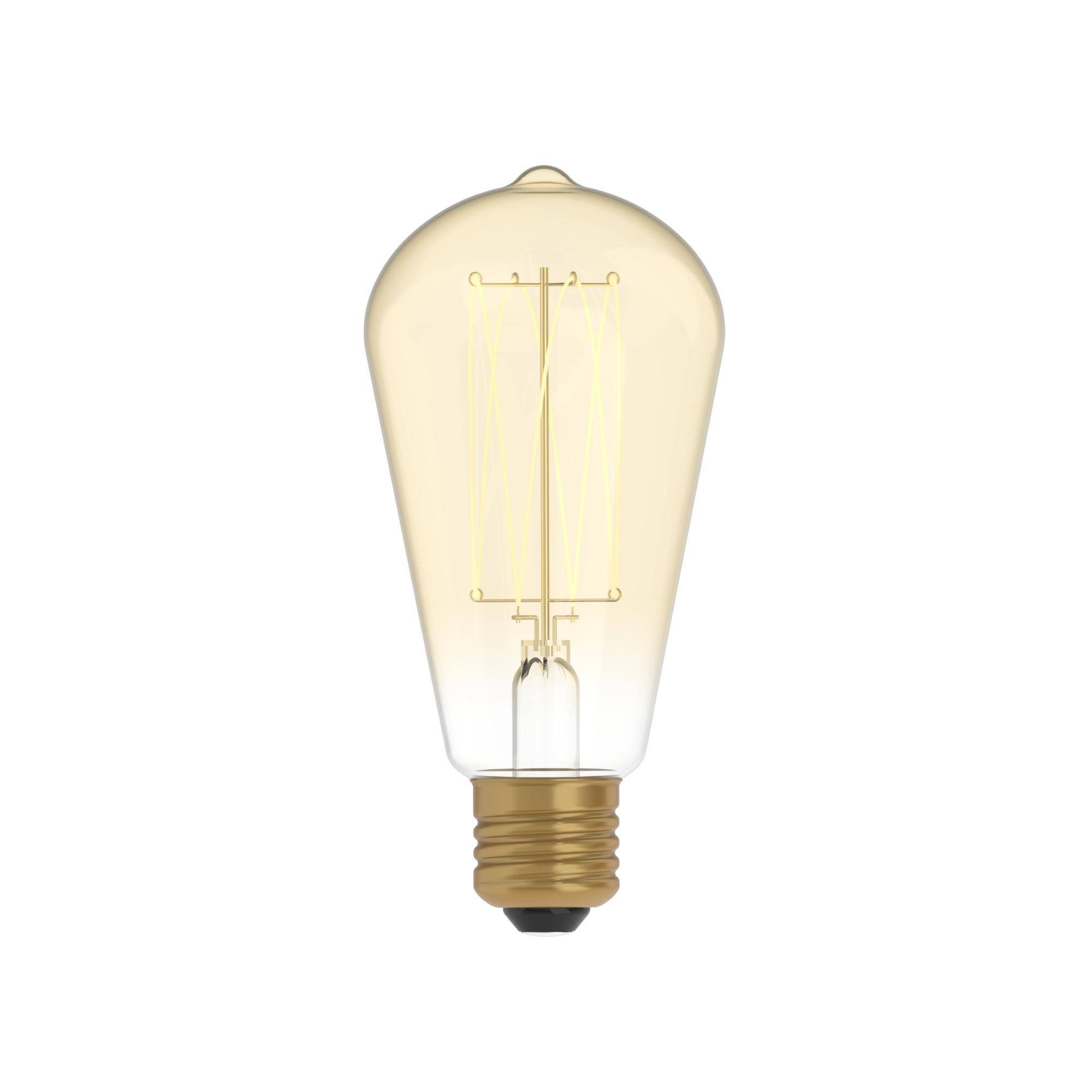 LED CARBON VINT FIL CROSS SPIRAL ST64 220/230V 7W 640LM E27 GOLD 2700K DIM C54-0