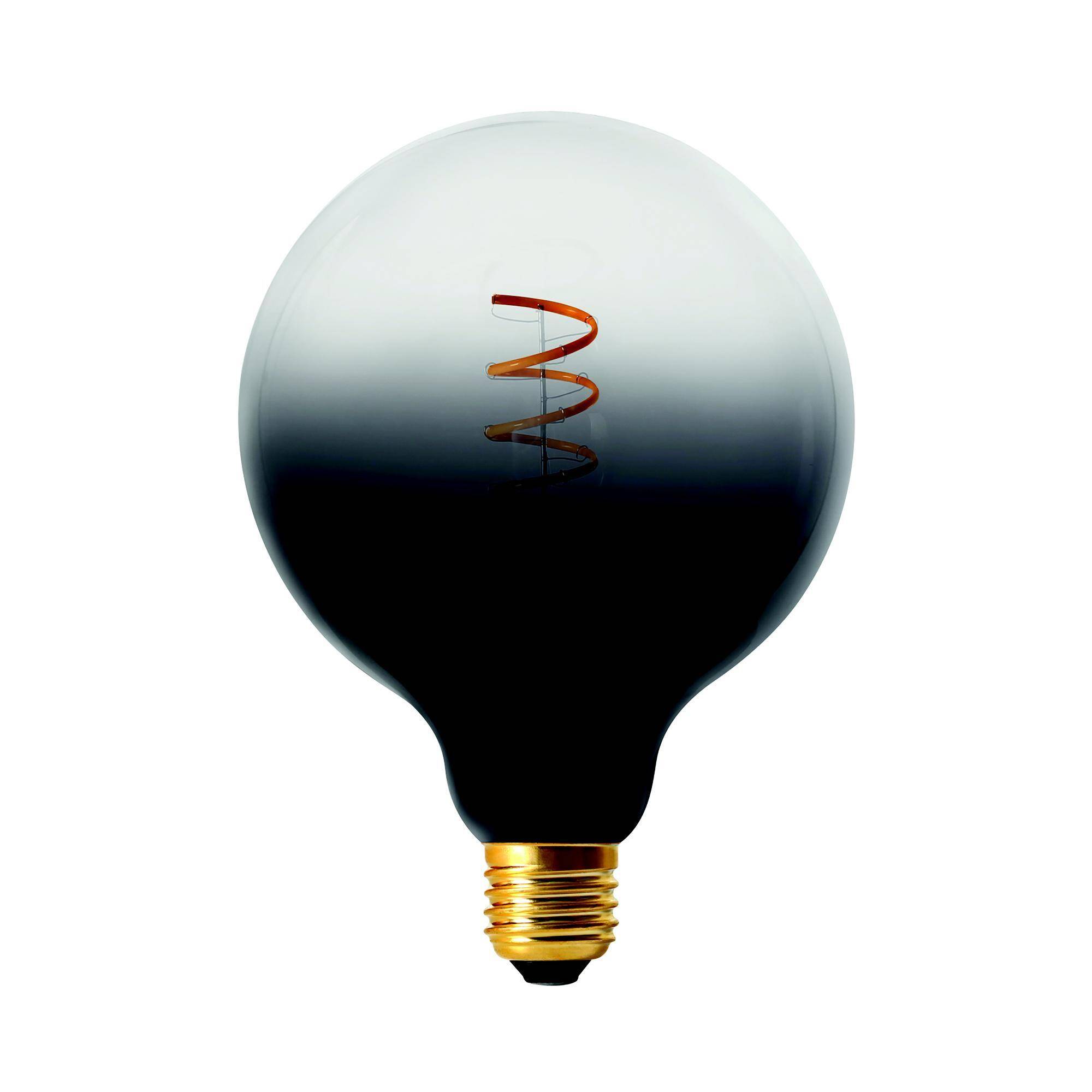 LED FIL CORIANDOLI G125 BLACK-TRANSPARENT 220/240V 4W E27 SPIRAL 125X172 DIM-0
