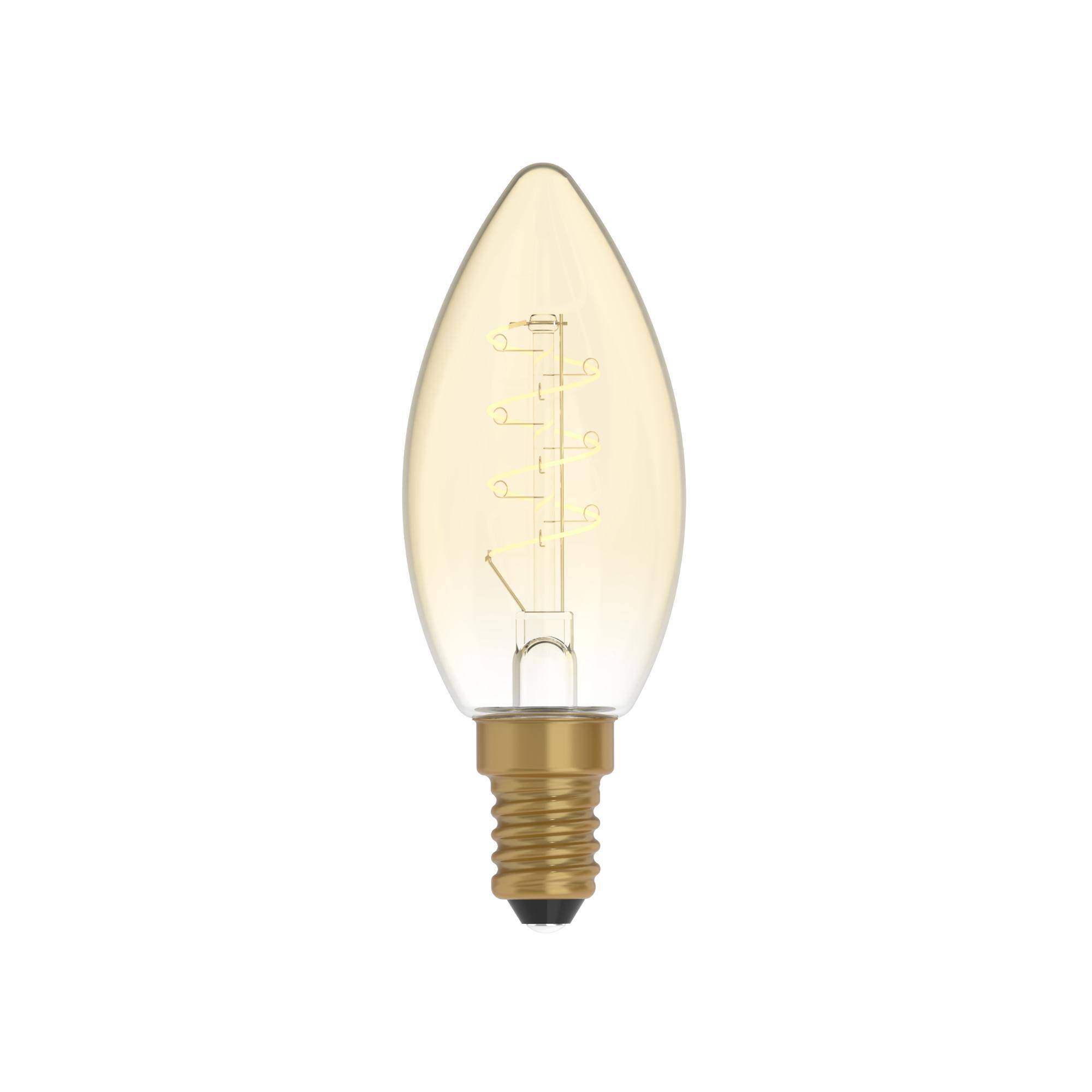 LED CARBON VINT FIL SMALL SPIRAL C35 220/230V 2,5W 136LM E14 GOLD 1800K DIM C01-0