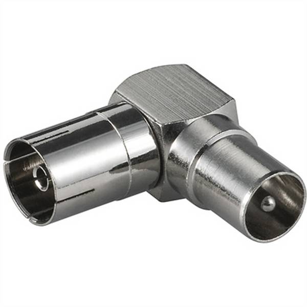 Goobay Adattatore angolare coassiale: presa coassiale > spina coassiale 90°  spina adattatore in metallo