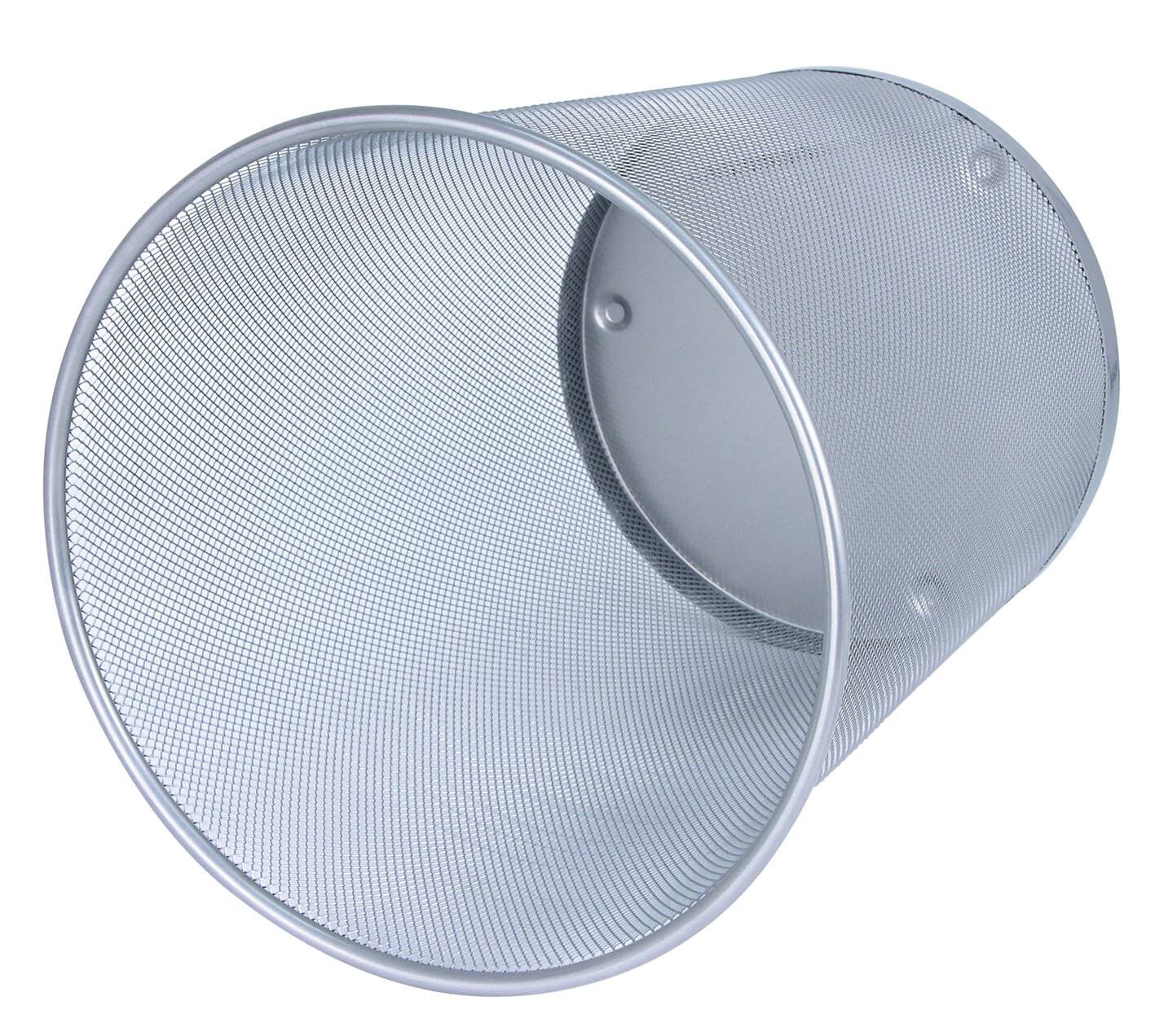 WEDO Papierkorb Office, aus Drahtmetall, 18 Liter, silber Drahtmetall pulverbeschichtet, rund, Höhe: 350 mm (65 254)-2