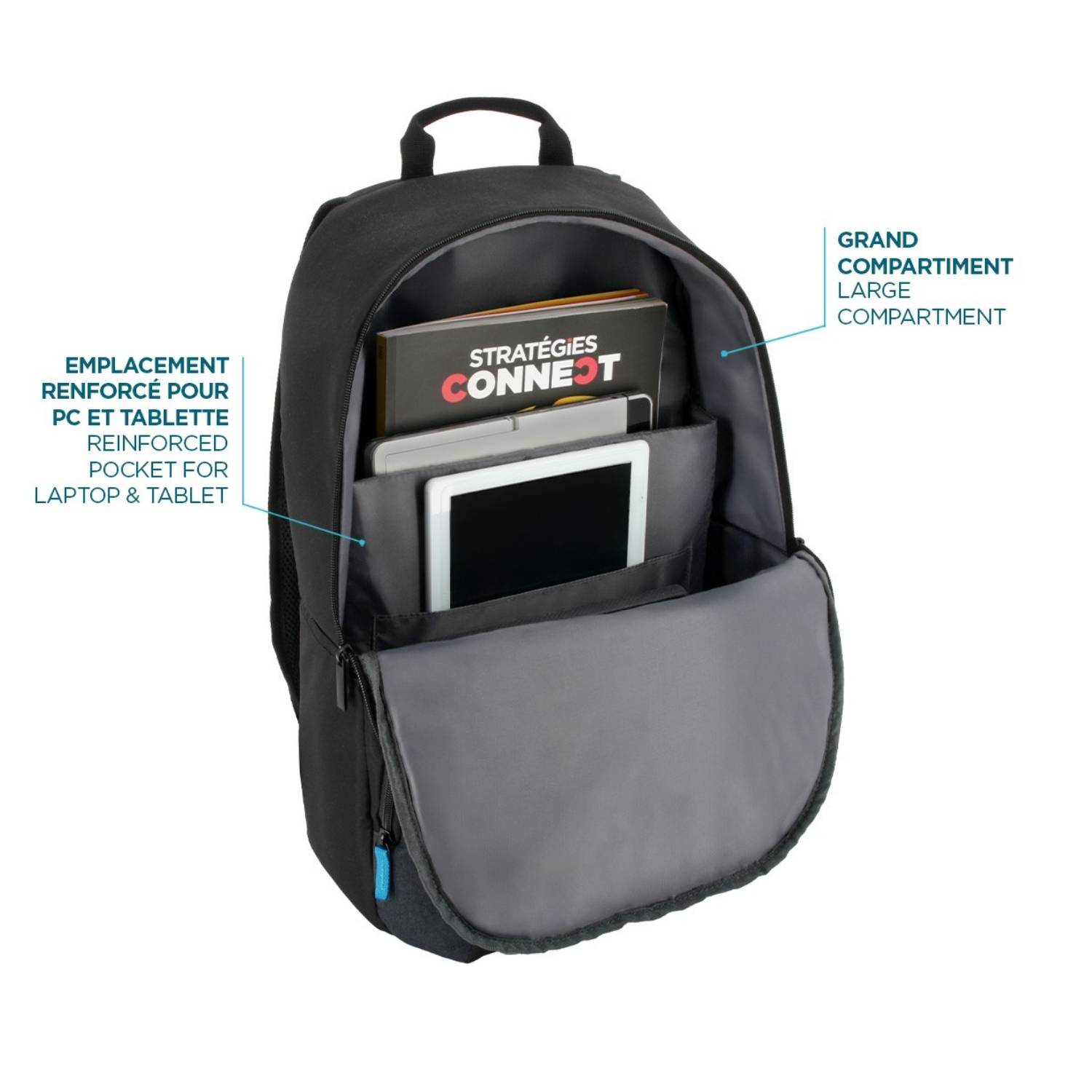 Mobilis The One Basic 432 cm 17 Zaino Nero Blu marino (Mobilis The One Basic - rygsk til br)-1
