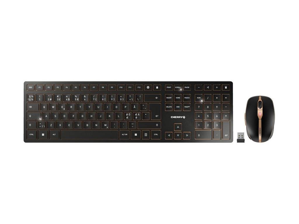 CHERRY DW 9100 SLIM tastiera Mouse incluso Universale RF senza fili + Bluetooth Nordic Nero-0