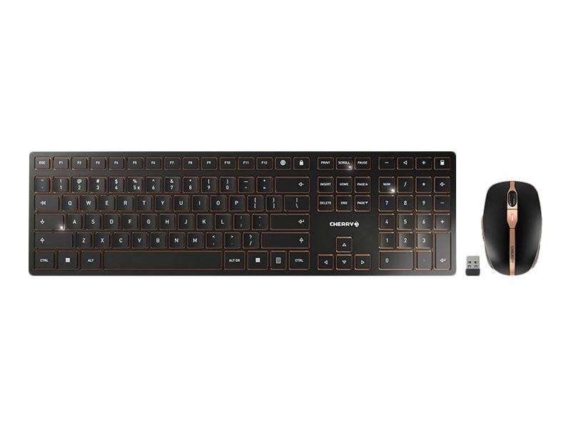 CHERRY DW 9000 SLIM - Tastatur-und-Maus-Set - kabellos - 2,4 GHz, Bluetooth 4,0 - Englisch (USA) mit EURO-Symbol - Schwa-0