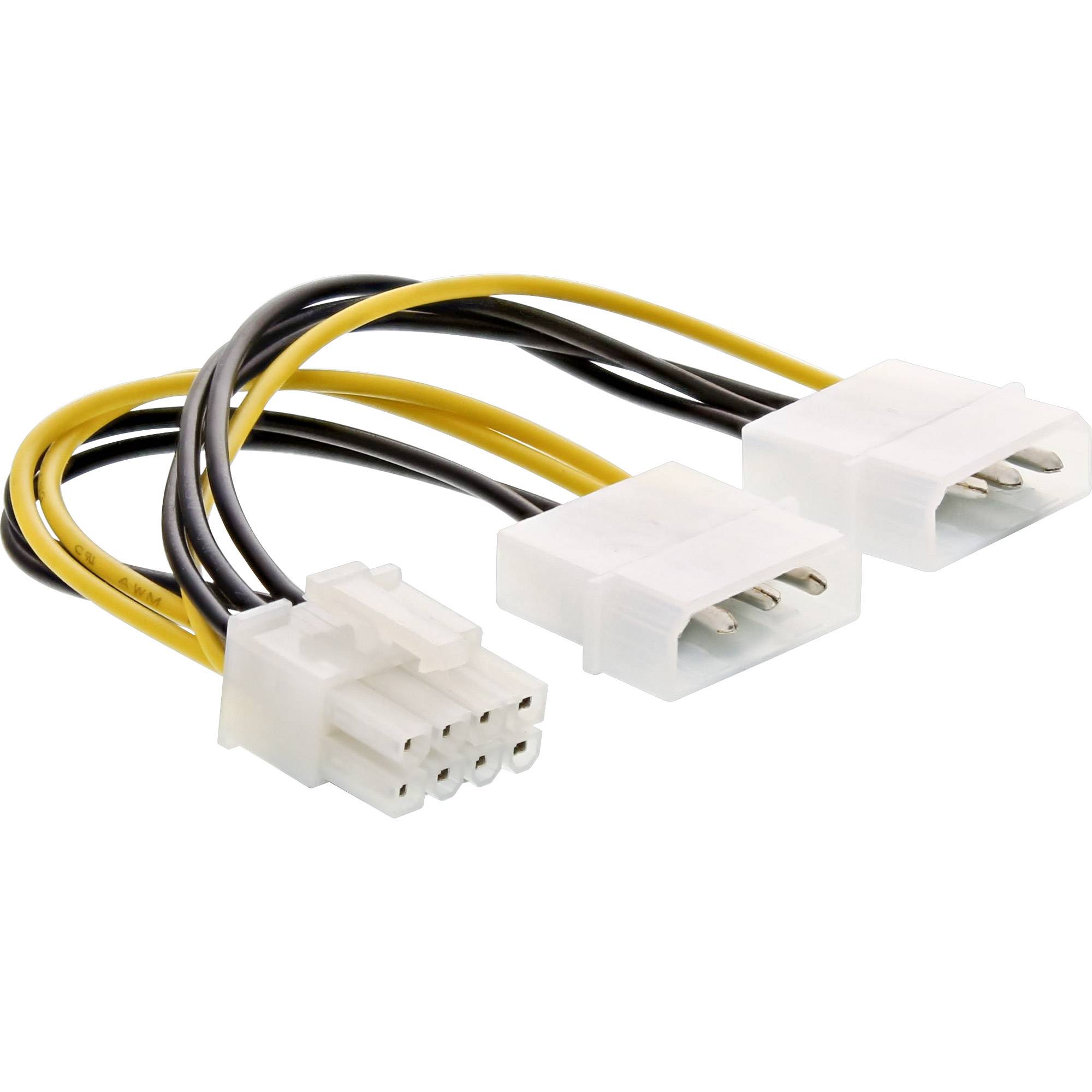InLine Stromadapter intern - 2x 4pol zu 8pol für PCIe (PCI-Express) Grafikkarten-0
