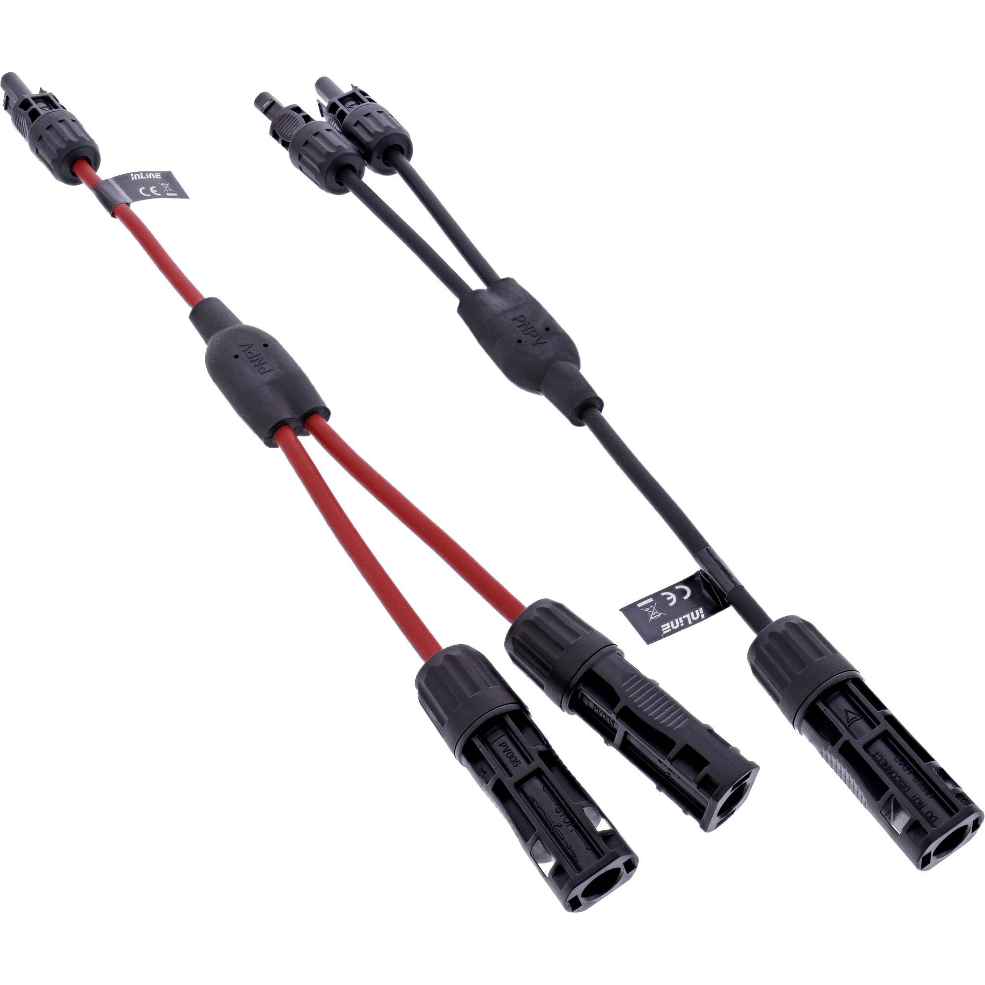 InLine Solarkabel 2-fach Verteiler-Set schwarz/rot 0.36m (95020)-1
