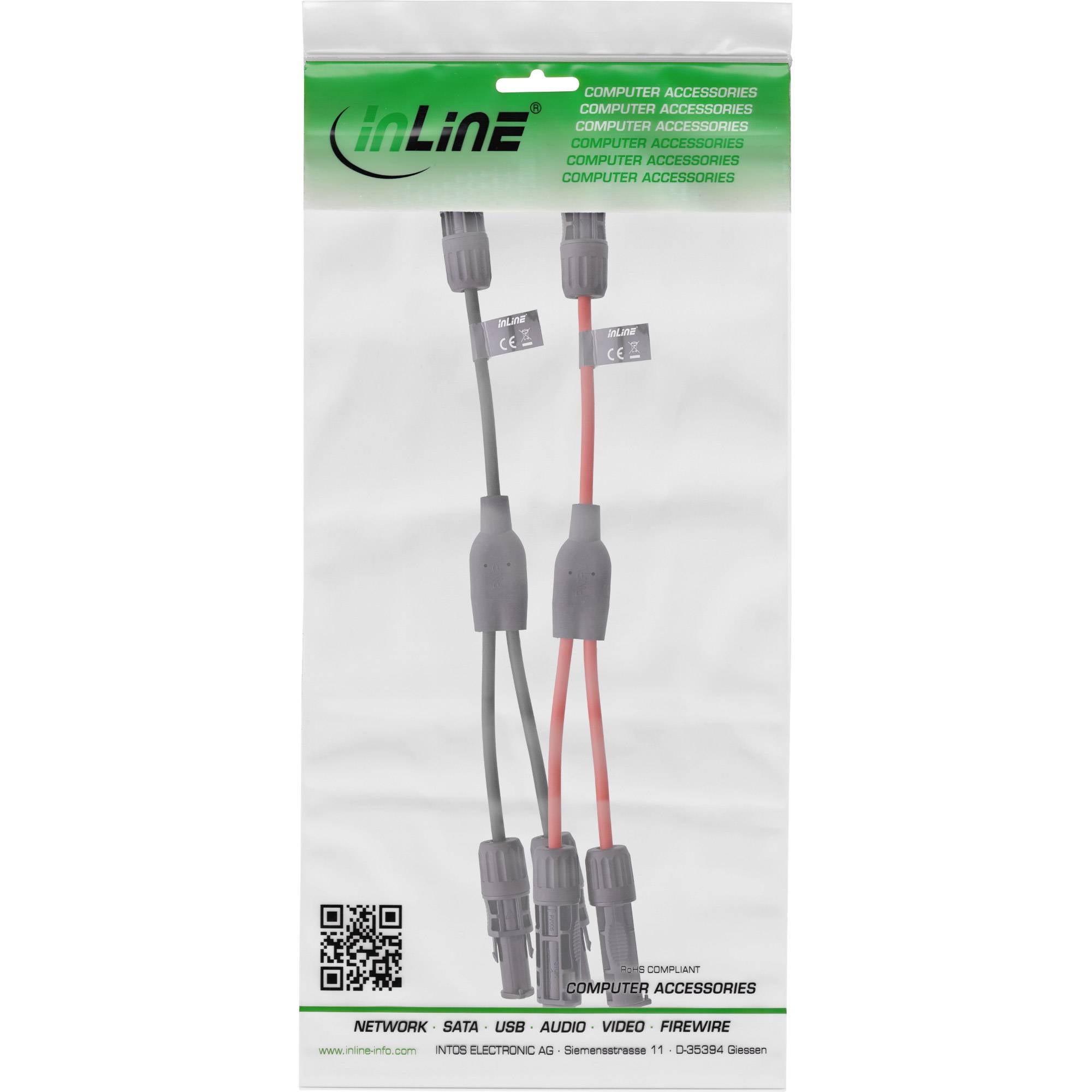 InLine Solarkabel 2-fach Verteiler-Set schwarz/rot 0.36m (95020)-2