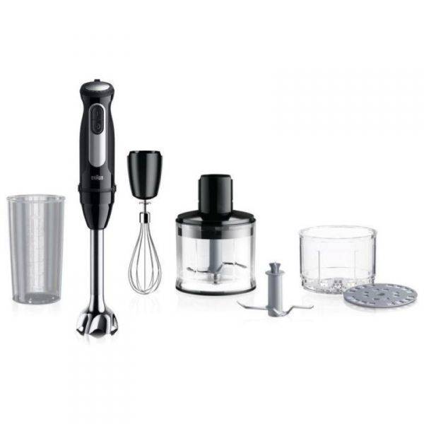 Braun Domestic Home Stabmixer, Edelstahlfuß, 1.000 Watt Leistung, Geschwindigkeitsstufen: 25, Turbos (0X22111504)-0