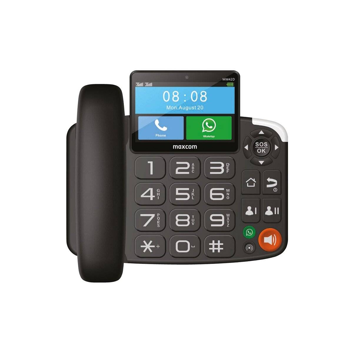 Telefono fisso Maxcom Comfort MM42D SE abilitato 4G con ampio touchscreen e supporto WhatsApp-0