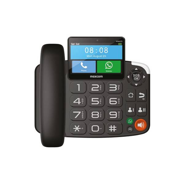Telefono fisso Maxcom Comfort MM42D SE abilitato 4G con ampio touchscreen e supporto WhatsApp