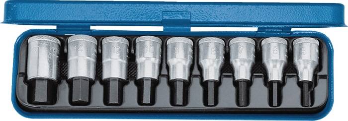 Gedore 6156250 Innen-Sechskant Steckschlüssel-Bit-Einsatz-Set 9teilig 1/2 (12.5 mm)