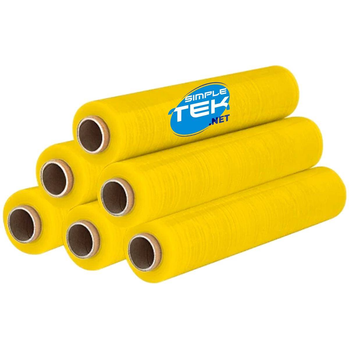 6 X Rotoli Bobina Film Estensibile 50cm Giallo 2,2kg 160m 30 Micron Imballaggi-0